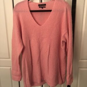 Something Navy Pink V Neck Sweater